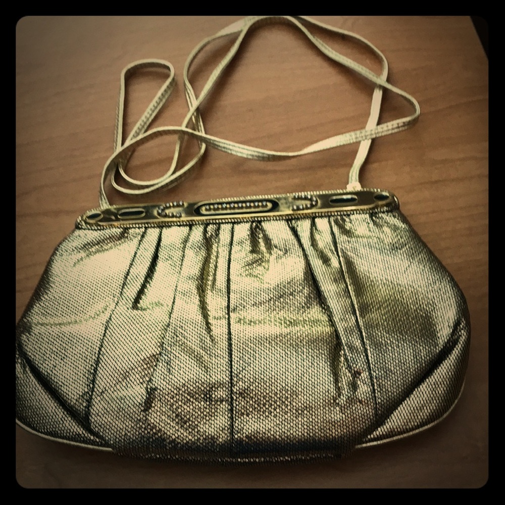 Vintage MEYERS small gold tone dress bag